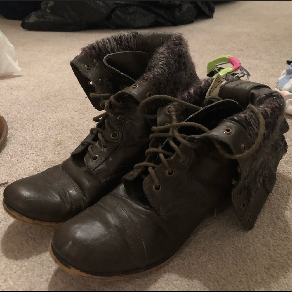 Knit Combat Boots